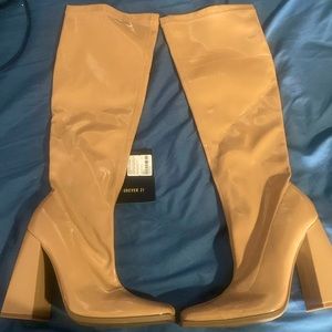 Brand new knee high leather heels from Forever 21